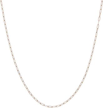 Italian Gold, Inc 10K Rose Gold 1.2Mm Solid Paperclip Necklace