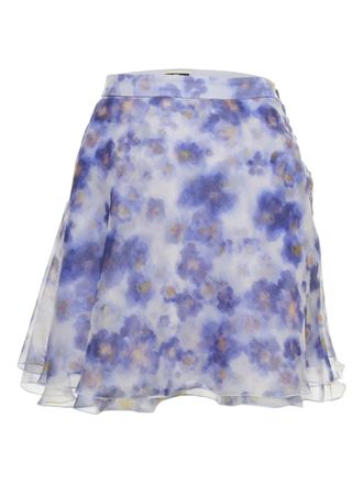Elisabetta Franchi floral-print mini skirt - Purple