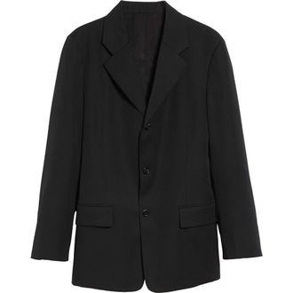 Bottega Veneta Oversize Wool Grain de Poudre Jacket in 1010 Double Black at Nordstrom, Size 6 Us