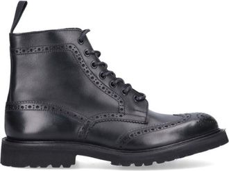 Trickers Round Toe Brogue Leather Boots