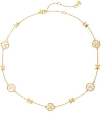 Kate Spade New York Heritage Bloom Scatter Womens Necklace Womens Necklace Cream/Gold, Brass