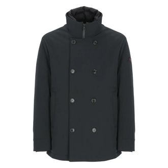 Peuterey Dubbele-Rij Donsjack - Heren - Mantel - Blauw - S - Leer - Jassen