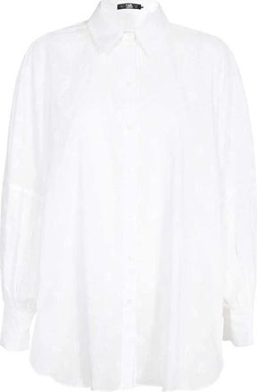 Karl Lagerfeld Blouses & Shirts - Dames - Overhemden - Wit - 2XS - Katoen - Overhemden