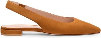 Stuart Weitzman Schoenen, Dames, Bruin, 39 1/2 EU, Su&egrave;de, Stassi Slingback Flat