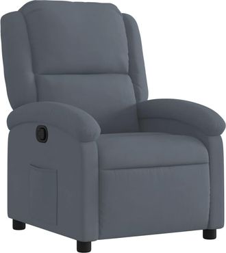 vidaXL Sill&oacute;n Reclinable De Terciopelo Gris Oscuro Vidaxl