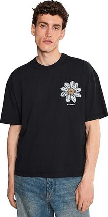 AllSaints Petals Short Sleeve Crew Mens T Shirt Washed Black : XL, Cotton