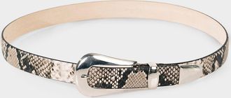D&eacute;hanche Colette Snake-Embossed Leather Belt