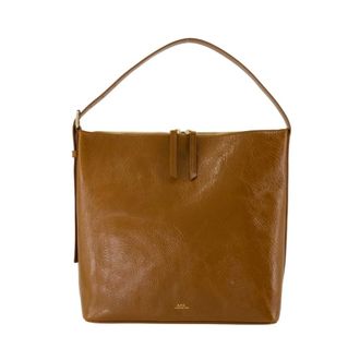 A.P.C. Shoulder Bags, female, Brown, Size: ONE SIZE Brown Leather Shoulder Bag with Top Handle