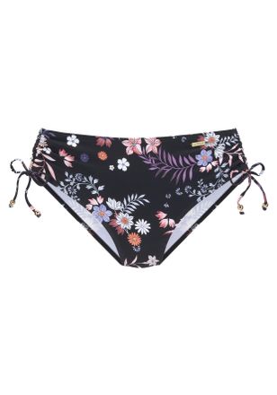Sunseeker Bikini-Hose SUNSEEKER Bettie, Damen, Gr. 34, N-Gr, schwarz (schwarz bedruckt), Microfaser, Microfaser, Polyamid, bedruckt, floral, Badehosen Bikini-Ho