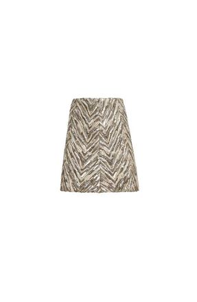 Brunello Cucinelli Dazzling chevron embroidery mini skirt in Brown at Nordstrom, Size 40 It