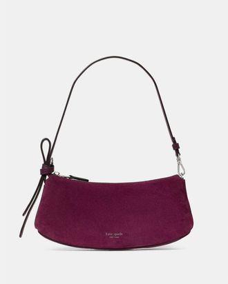 Kate Spade New York Womens Loop Suede Pochette Bag - Purple - One Size