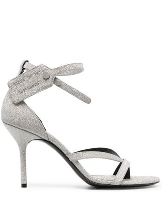 Off-white Sandalen met glitters - Zilver