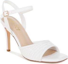 London Rag Vilasta Raffia Stiletto Sandal in White at Nordstrom Rack, Size 9