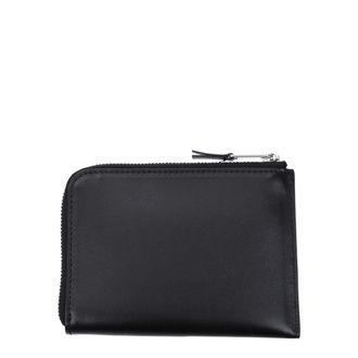 Palm Angels Mens Black Leather Cardholder Accessory