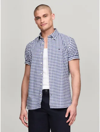 Tommy Hilfiger Mens Gingham Regular Fit Oxford Shirt