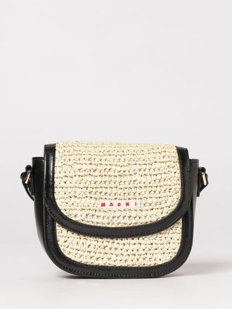 Marni Borsa a tracolla in rafia crochet e pelle sintetica