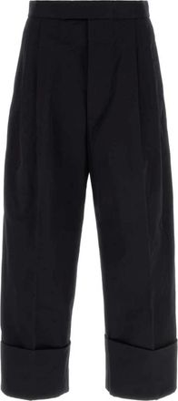 Thom Browne Broeken, Heren, Zwart, S, Katoen, High Rise Double Pleat Trouser