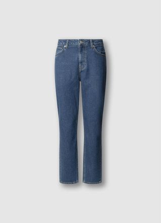 Pepe Jeans London High-waist-Jeans PEPE JEANS TAPERED JEANS HW, Damen, Gr. 25, L&auml;nge 32, mid blau, Denim/Jeans, Obermaterial: 99% Baumwolle, 1% Elasthan, gerade, unten 