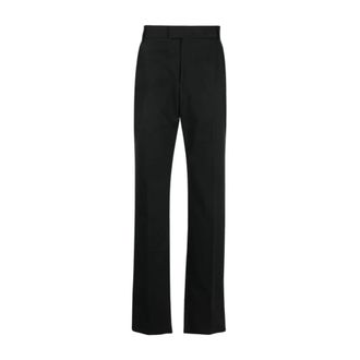 Alexander McQueen Zwarte Katoenen Rechte Klassieke Broek - Dames - Straight fit broeken - Zwart - M - Katoen - Broeken