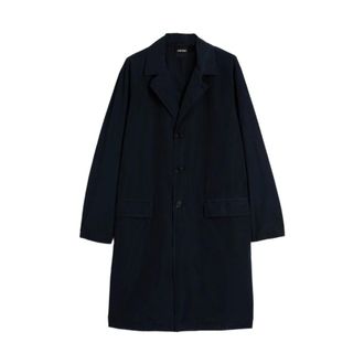 Aspesi Single-Breasted Coats, male, Blue, Size: L Single-Breasted Coat