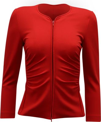 Emporio Armani Starburst Pleat Jacket in Red Viscose