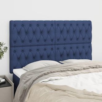 vidaXL Cabecero De Cama Azul 160x7x118/128 Cm Tela Vidaxl