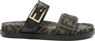 Fendi Sliders, female, Brown, Size: 6 US Feel Slide Sandals