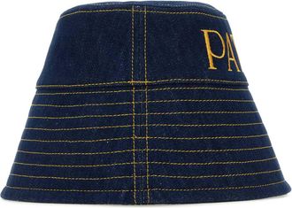 Patou Womens Logo-Embroidered Denim Bucket Hat Navy Pes