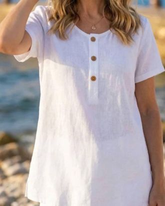 Escape Regatta Pleated Top In White
