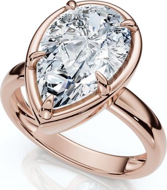 Pompeii3 Certified 3Ct Oval Alissa Engagement Solitaire Ring 14k Gold or Pt Lab Grown