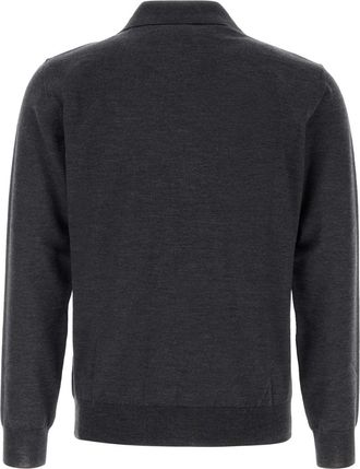 Valentino Garavani Mens Polo Shirt Gray Sweater