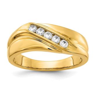 Diamond2Deal 14k Gold Lab Grown Diamond Wedding Band Ring 0.33Ct Clarity- VS Color- G-H