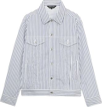 Comme Des Gar&ccedil;ons striped cotton jacket - men - Cotton - M - White