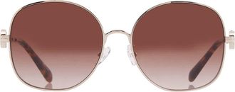 Tory Burch Brown Gradient Round Ladies Sunglasses TY6112 334613 56