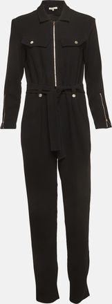 Maje Black Crepe Zip Front Jumpsuit