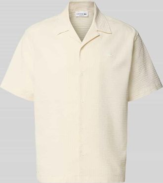 Lacoste Relaxed Fit Freizeithemd aus reiner Baumwolle in Offwhite, Gr&ouml;&szlig;e 39