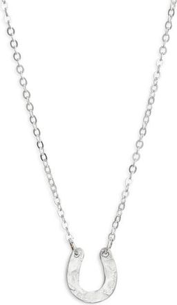 Nashelle Horseshoe Pendant Necklace in Sterling Silver at Nordstrom, Size 16