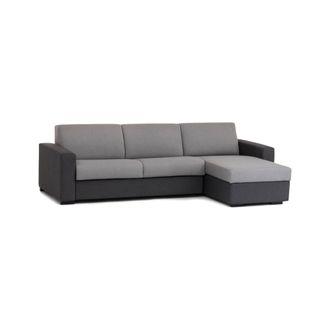 Dmora Sofa Cama Dabakar, Sof&aacute; De Esquina, 100% Made In Italy, Sof&aacute; Con Apertura Giratoria, Con Contenedor Reversible Peninsula, Con Reposabrazos Est&aacute;ndar, C