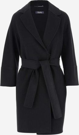 Max Mara Black Belted Wrap Coat