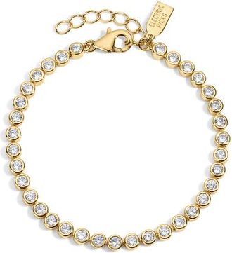 Electric Picks Jewel Bezel Tennis Bracelet - Silver in Gold at Nordstrom