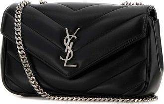 Saint Laurent Womens Black Leather Small Loulou Shoulder Bag Nero Borse A Mano