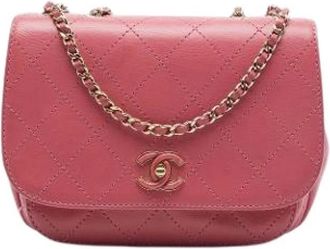 Chanel Pre-owned Vintage Crossbody Bag - Dames - Vintage Schoudertas - Roze - ONE Size - Leer - Vintage