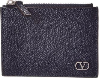 Valentino Vlogo Signature Leather Card Case