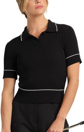 Rhone Birdie Rib Polo Sweater in Black at Nordstrom, Size X-Large