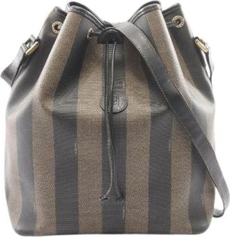 Fendi Borsa a spalla Pre-owned Pequin in tela rivestita in PVC e pelle - - Pre-owned - Donna - Marrone - ONE SIZE