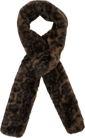 Apparis Womens Scarf Kai Leopard Ecoleather Brown Polyester Scarfs