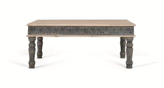 Giner&Colomer Mesa de centro de madera de mango y base de hierro fabricada a mano