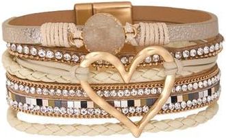 Saachi Multi Strand Wrap Bracelet in Taupe at Nordstrom Rack
