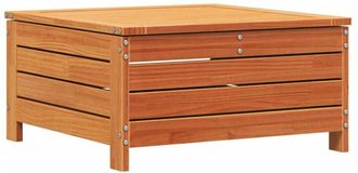 vidaXL Garden Footstool with Cushion Wax Brown Solid Wood Pine Vidaxl