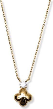Argento Vivo Cubic Zirconia Clover Pendant Necklace in Gold at Nordstrom